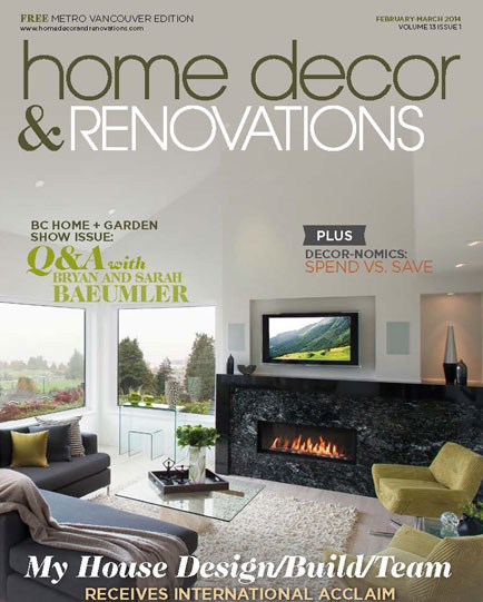 cover of Home Decor and Renovations magazine, home renovation designer, home renovation designer Vancouver